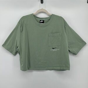 Nike Swoosh Green Short Sleeve Crop Tshirt Plus Size 3X